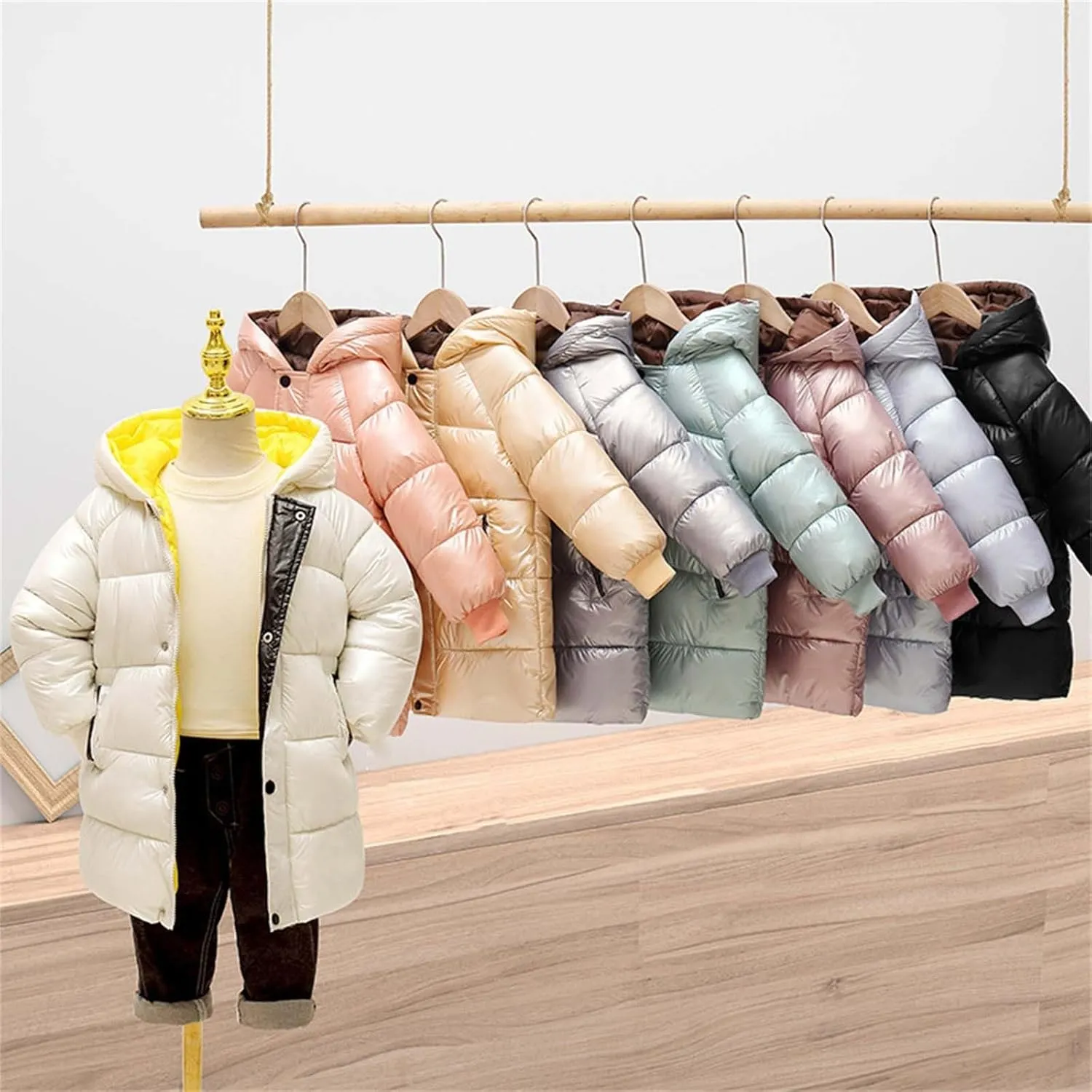 ToddlBy Toddler Kids Girl Boy Winter Coat Windproof Hooded Puffer Down Jacket Light Winter Jacket Lightweight