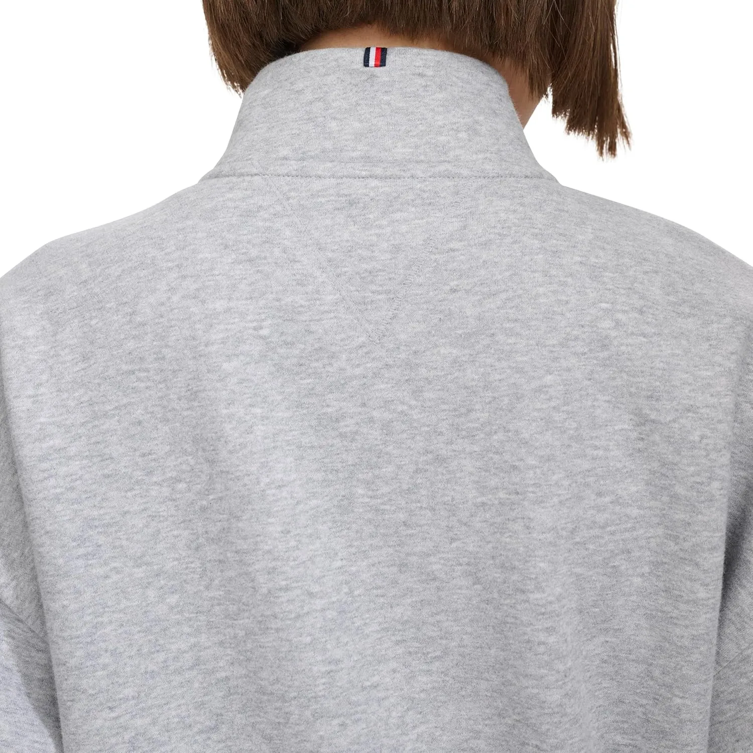 Tommy Hilfiger Women's Pockets Printed Logo Fleece Mock Neck Pullover