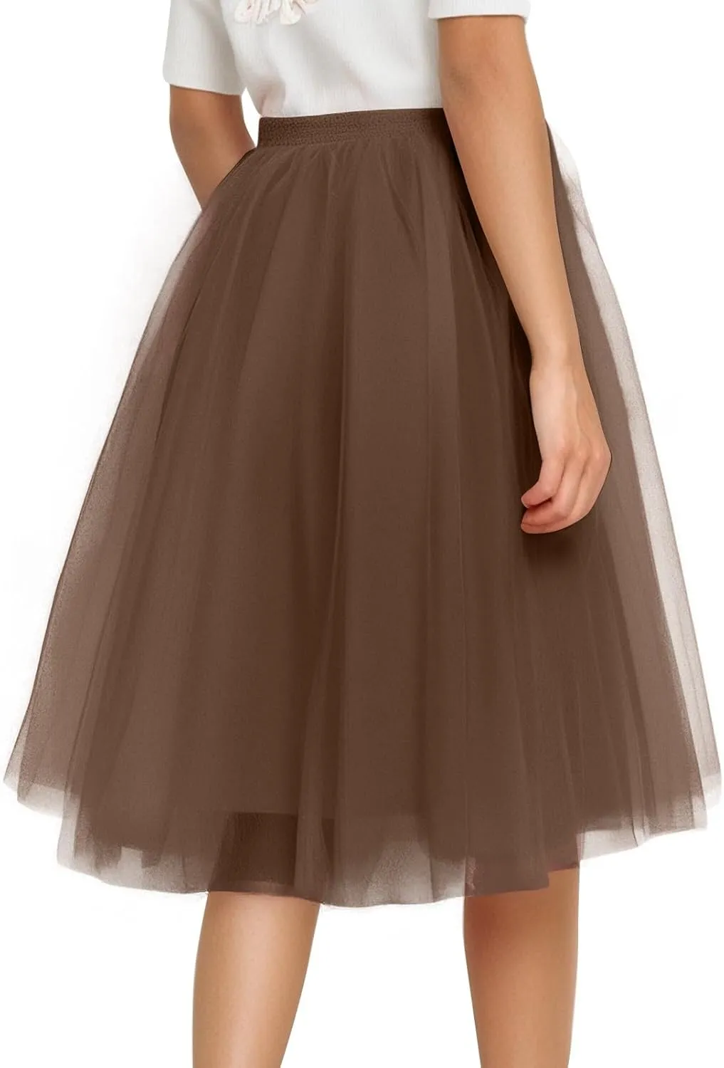 Tulle Skirts for Women High Waist Solid Pleated Tutu Skirt 50s Vintage Ballet Bubble Dance Skirts for Cosplay Party