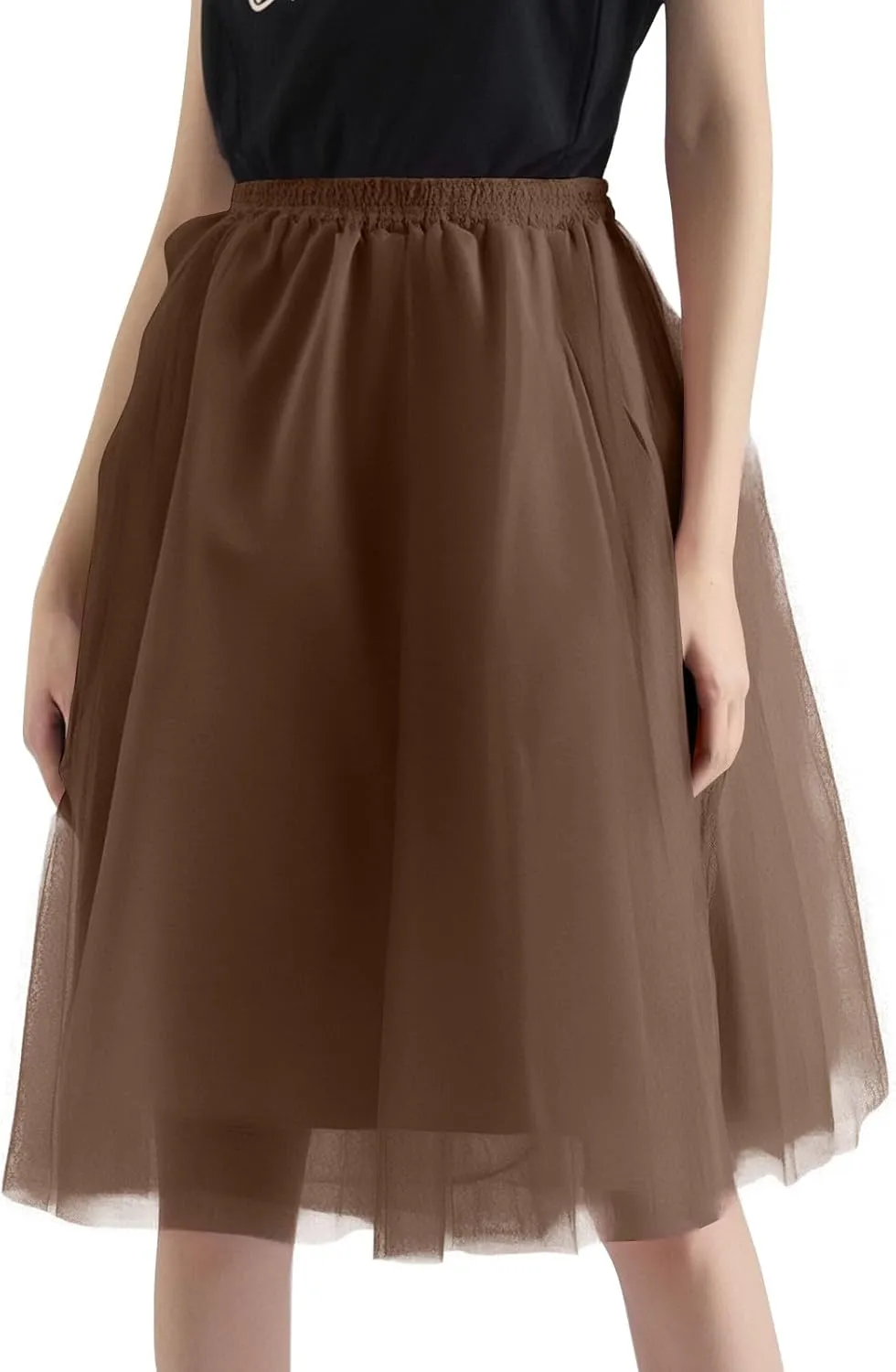 Tulle Skirts for Women High Waist Solid Pleated Tutu Skirt 50s Vintage Ballet Bubble Dance Skirts for Cosplay Party