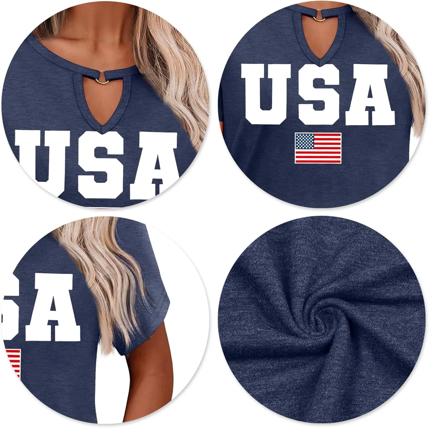 USA Flag Tee Shirt Women 4th of July Gift T Shirt Casual Short Sleeve American Proud T-Shirt Tops