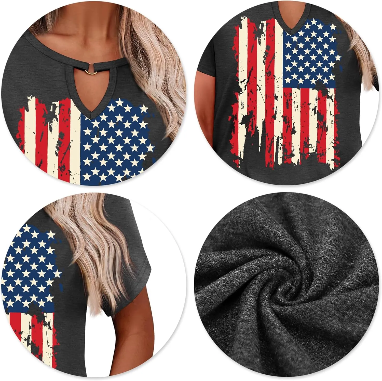 USA Flag Tee Shirt Women 4th of July Gift T Shirt Casual Short Sleeve American Proud T-Shirt Tops