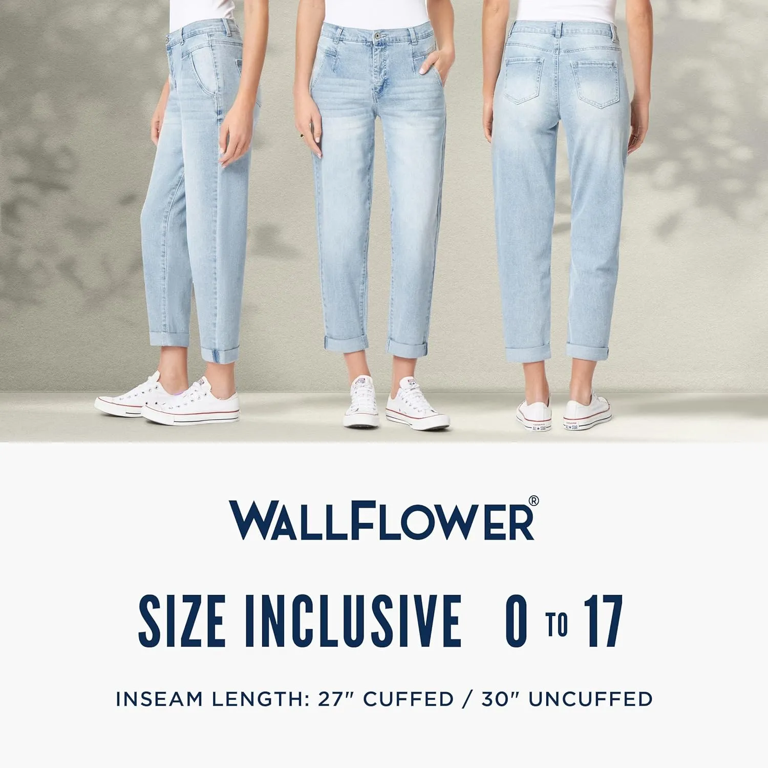 WallFlower Women's Fearless Curvy Barrel High Rise Insta Stretch Juniors Jeans
