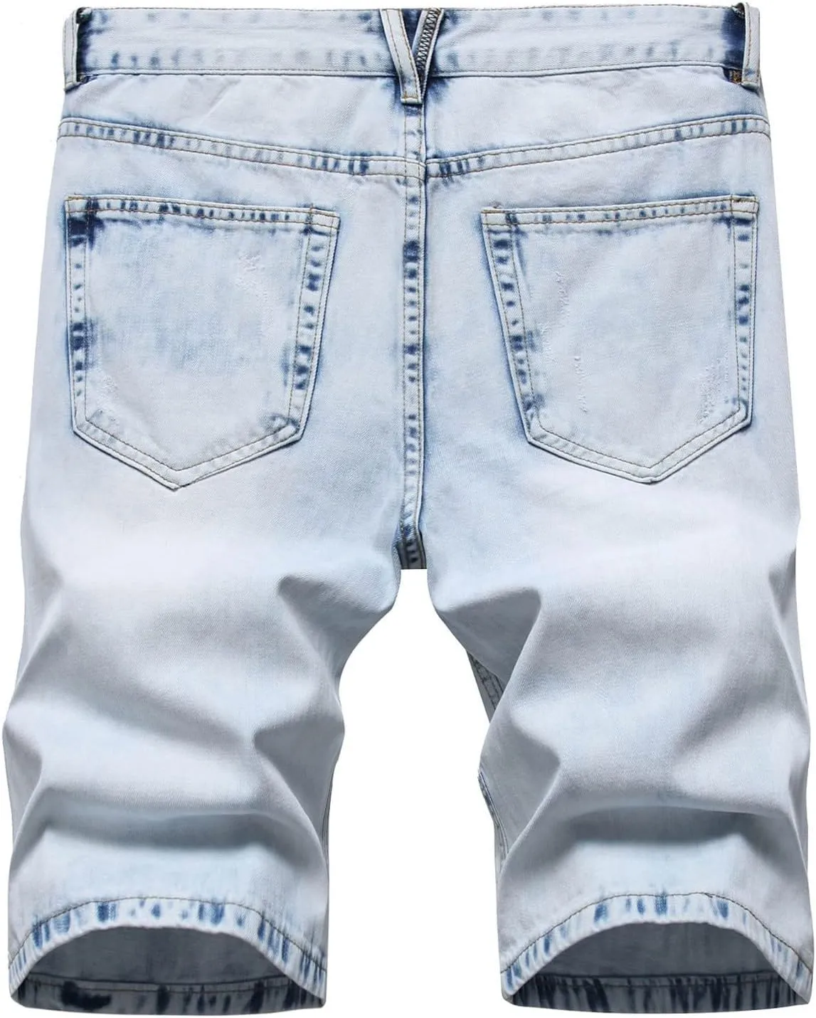 Washed Denim Shorts for Mens Casual Classic Fit Ripped Shorts Distressed Summer Jeans Shorts Workout Short Jeans Pants