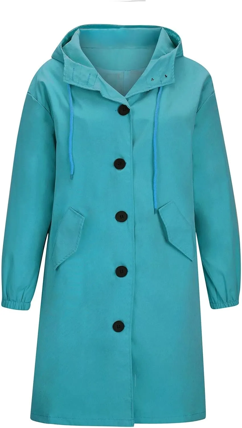 Wkishenl Fall Coats for Women 2024 Plus Size Lightweight Long Trench Jacket Casual Notched Collar Single Breasted Outerwear