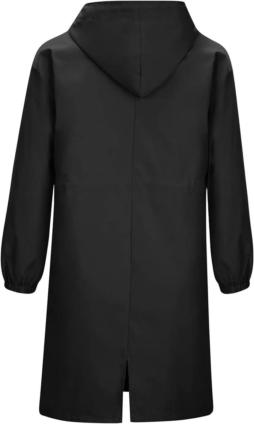 Wkishenl Fall Coats for Women 2024 Plus Size Lightweight Long Trench Jacket Casual Notched Collar Single Breasted Outerwear