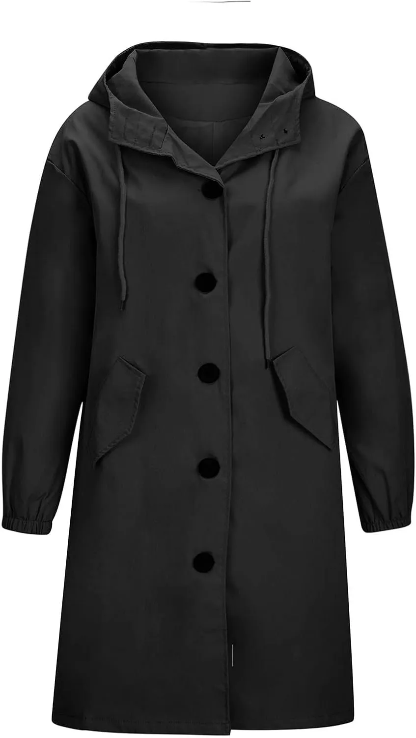 Wkishenl Fall Coats for Women 2024 Plus Size Lightweight Long Trench Jacket Casual Notched Collar Single Breasted Outerwear