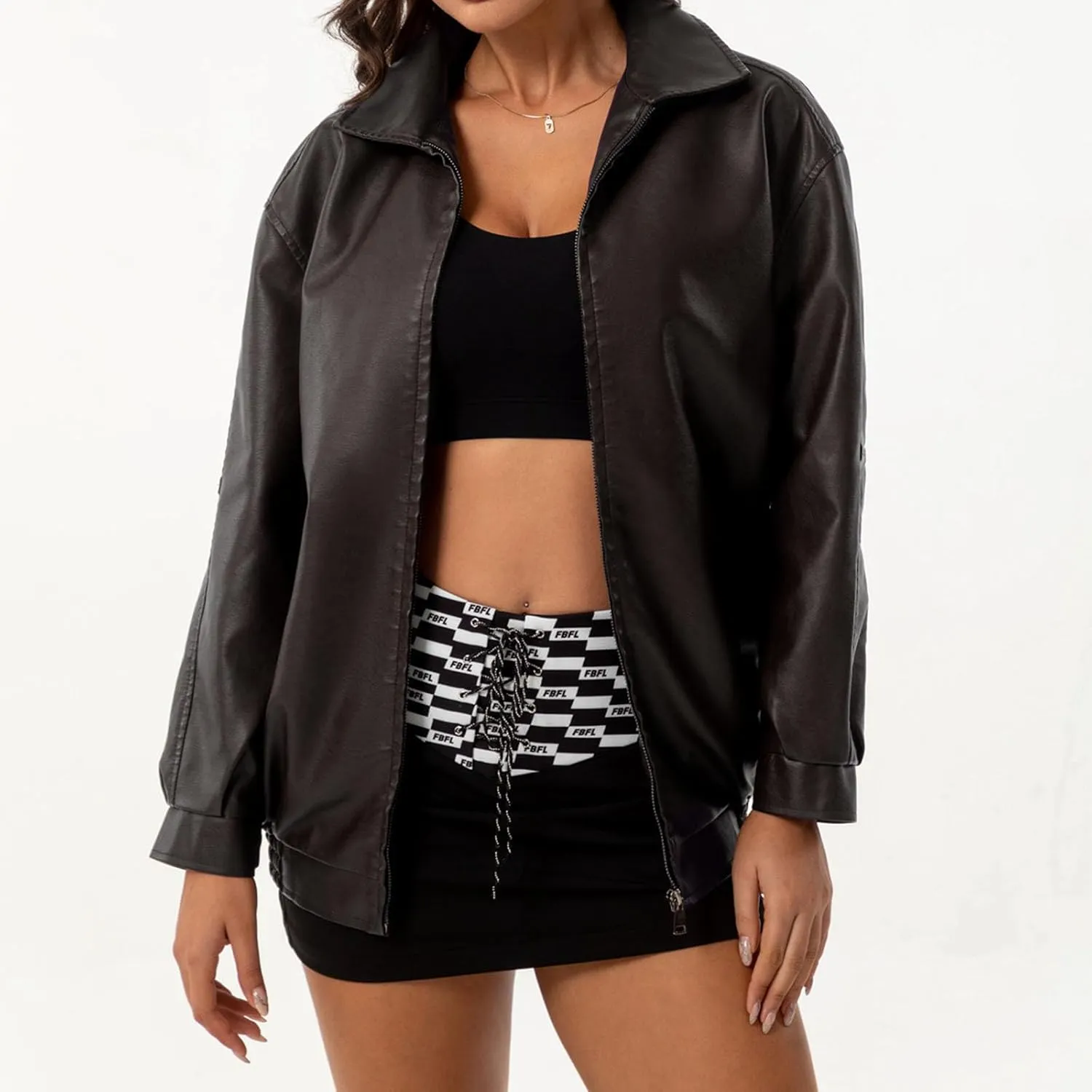 Women Faux Leather Jackets Fall Fashion Motorcycle Blazer Jackets Winter Outfits Clothes 2024 Moto Biker Outwear Coat
