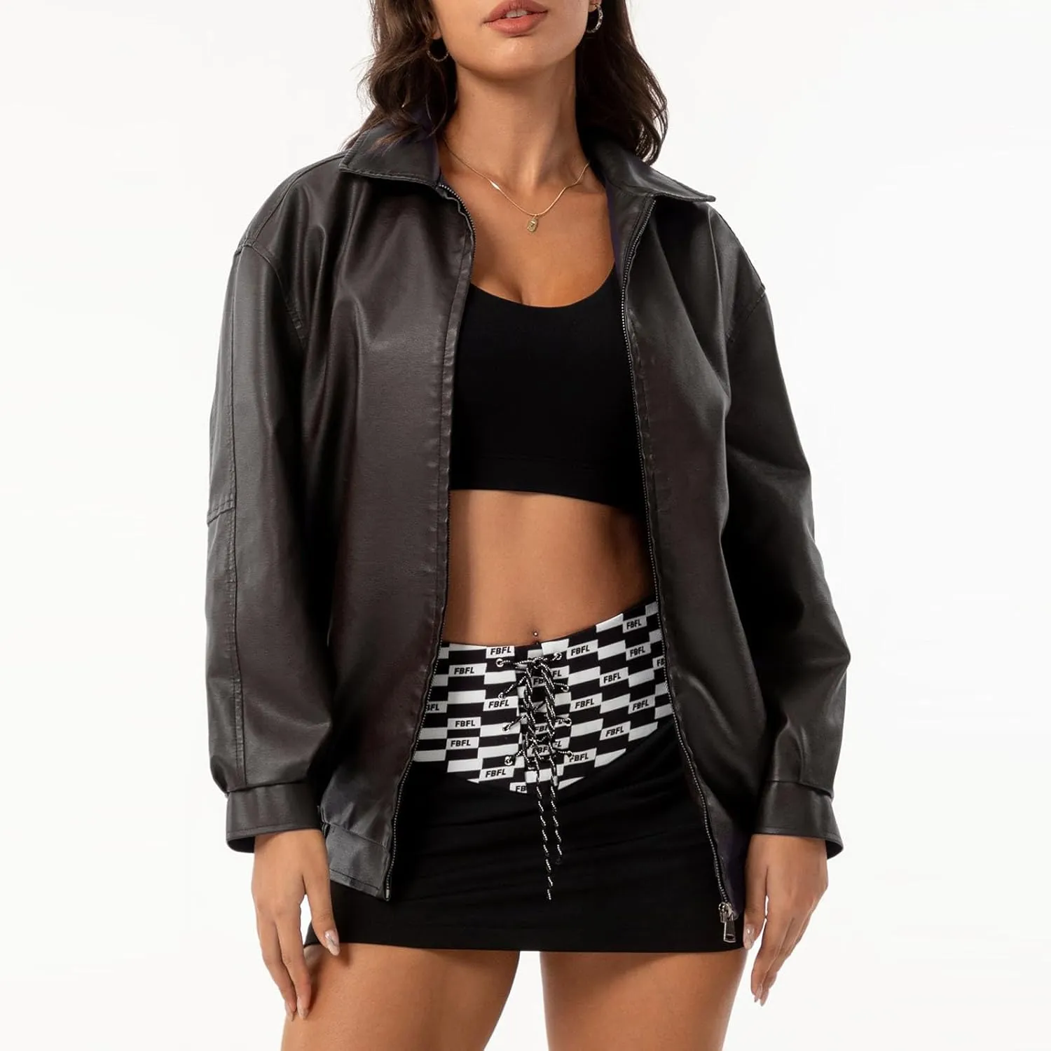 Women Faux Leather Jackets Fall Fashion Motorcycle Blazer Jackets Winter Outfits Clothes 2024 Moto Biker Outwear Coat
