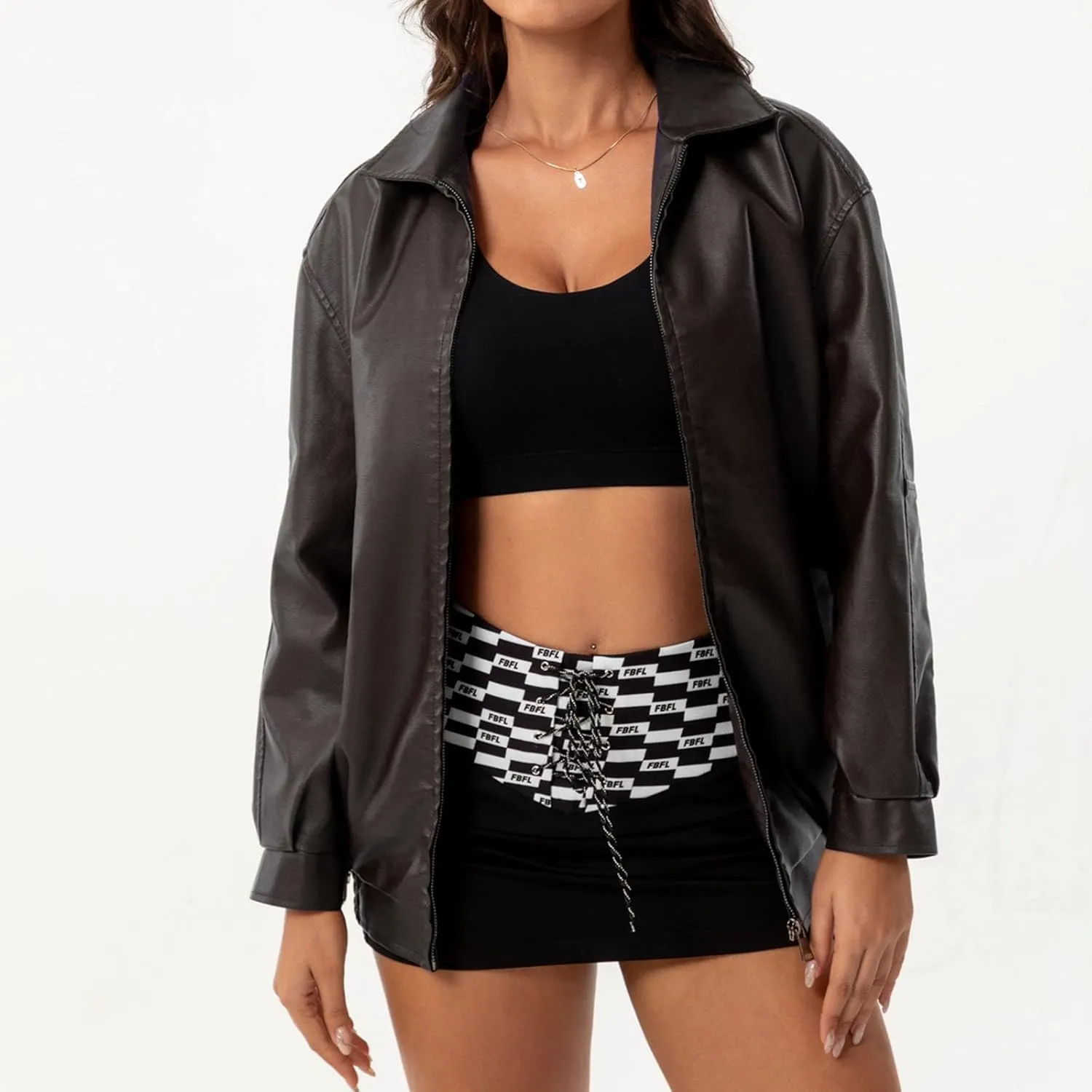 Women Faux Leather Jackets Fall Fashion Motorcycle Blazer Jackets Winter Outfits Clothes 2024 Moto Biker Outwear Coat