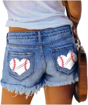 Women Mid Rise Ripped Stretchy Jeans Shorts Frayed Raw Hem Casual Denim Hot Short Summer Jean Shorts