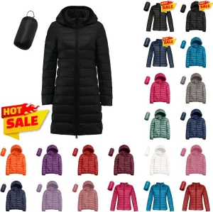 Women Puffer Jacket Reversible Fall and Winter Fashion Warm Quilted Long Hooded Padded Bubble Coat Snow Coats