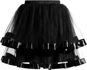 Women's 1950s Petticoat Skirts Tulle Midi Knee Length Skirt Costume Pleated Tulle Petticoat Tutu Puffy Tutu Skirt