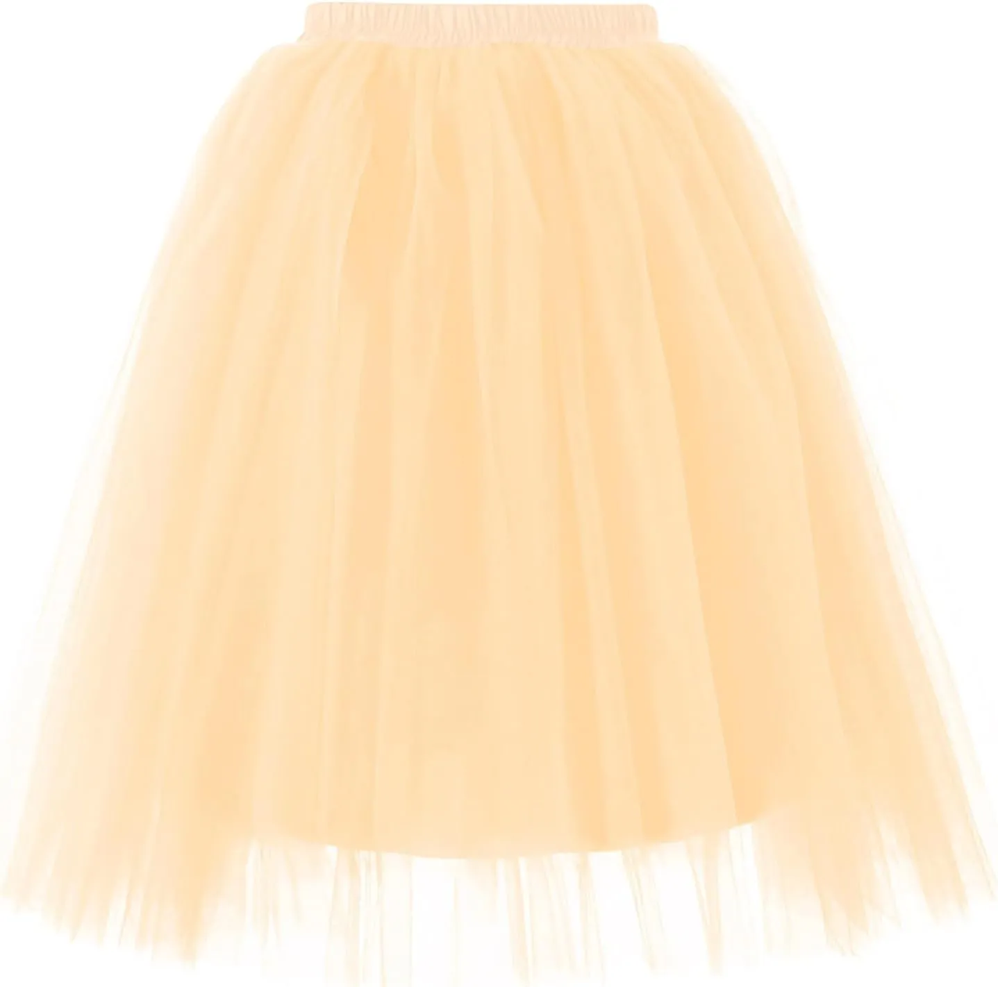 Women's 1950s Petticoat Skirts Tulle Midi Knee Length Skirt Costume Pleated Tulle Petticoat Tutu Puffy Tutu Skirt