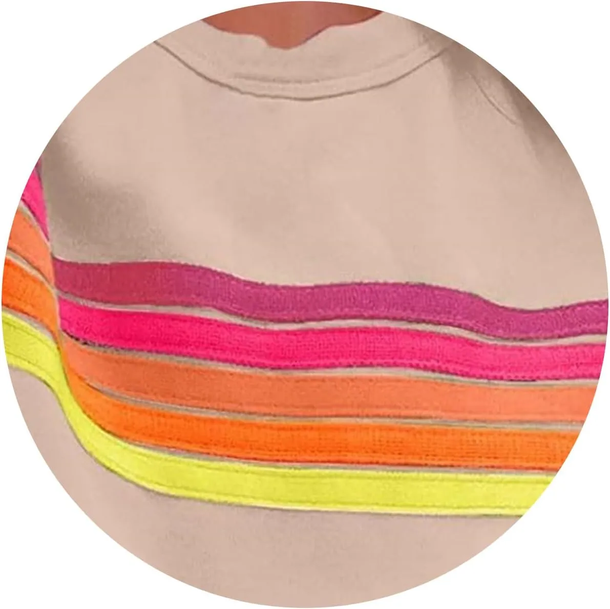 Womens 2 Piece Short Sets Casual Rainbow Striped Crewneck Short Sleeve Tops Elastic Shorts Outfits Lounge Tracksuits