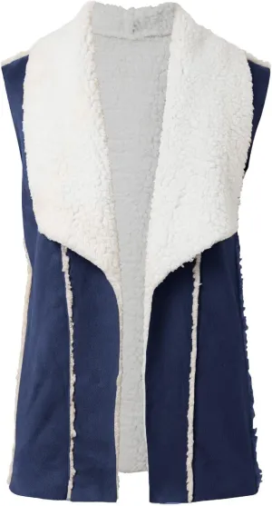 Women's Casual Open Front Lapel Sleeveless Fleece Vest Jacket Coat Loose Fit Fashion Trench Quilted Coats for Women