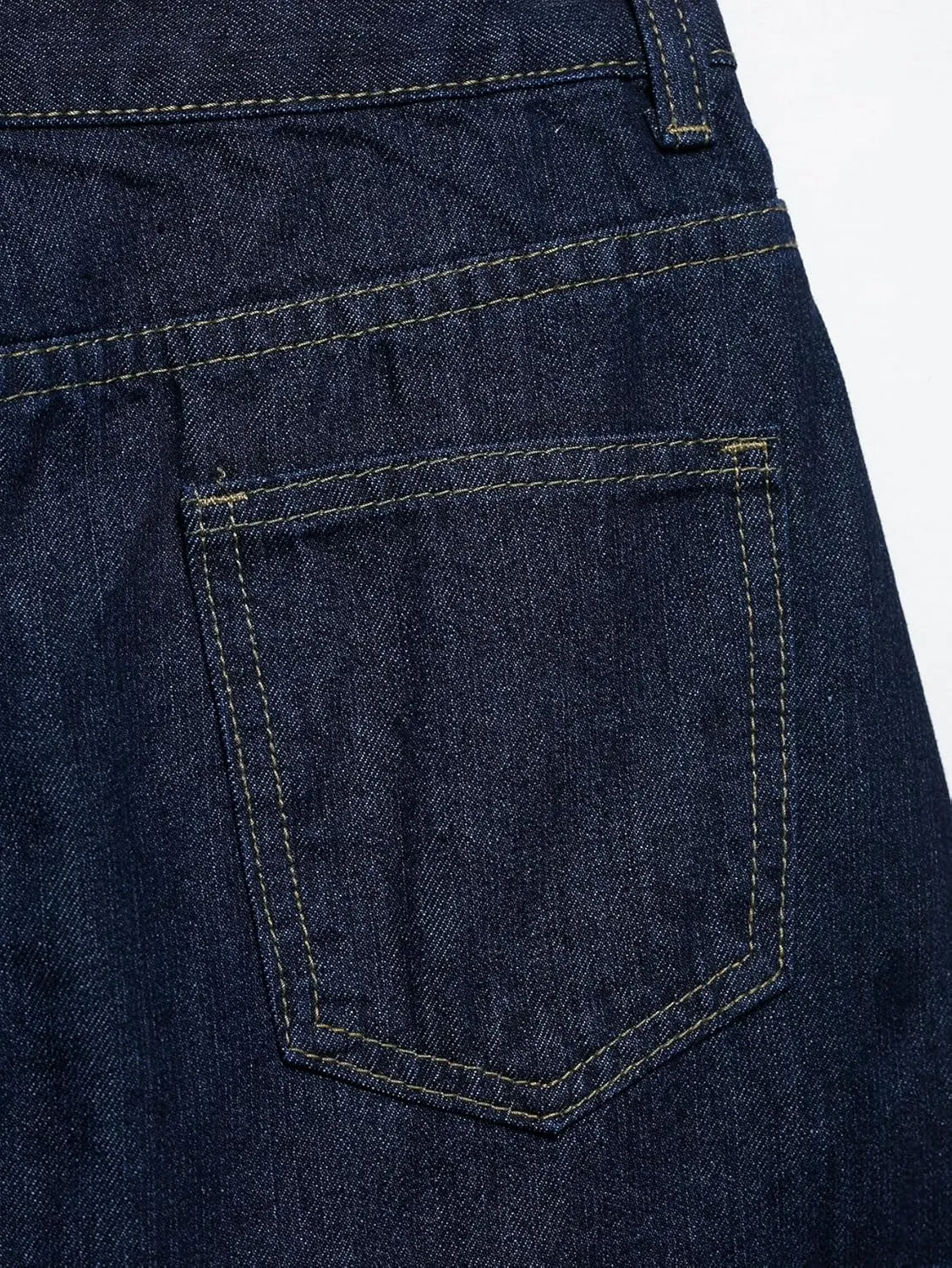 Women's Classic Vintage Short Denim Skirt, Cuffed Hem with Utility Pockets