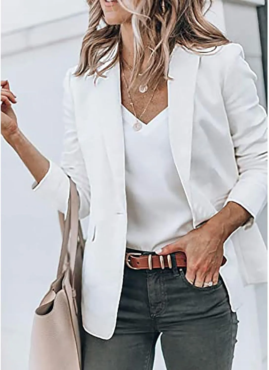 Women's Fall Fashion 2024 Casual Blazers Long Sleeve Open Front Work Office Suit Jackets Blazer with Pockets