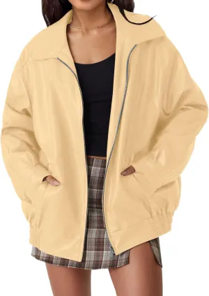 Womens Faux Leather Jacket Oversized Zip Up Motorcycle Coats Casual Moto Biker Coat Fall Fashion Winter Outfits