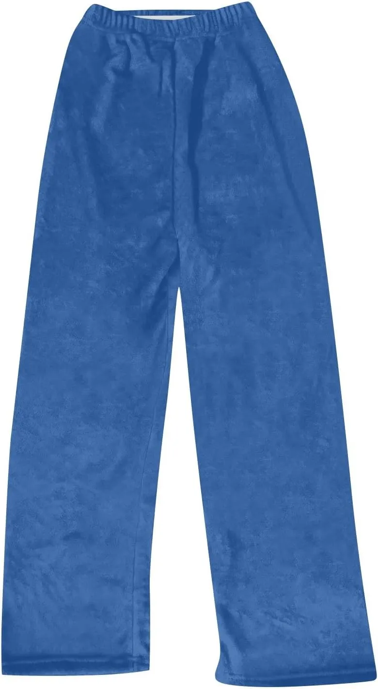 Womens Flannel Pajama Pants Soft Sleep Pj Pants High Waisted Wide Leg Lounge Pants Fuzzy Cotton Pjs Comfy Loungewear