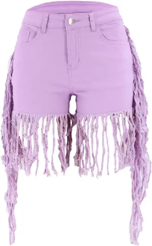 Women's Frayed Raw Hem Jean Shorts Washed Distressed Hot Pant Jeans Ripped Tassel Short Denim Pants Plus Size
