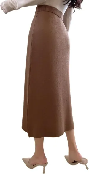 Women's Maxi Skirt Summer Midi High Waist Solid Skirt