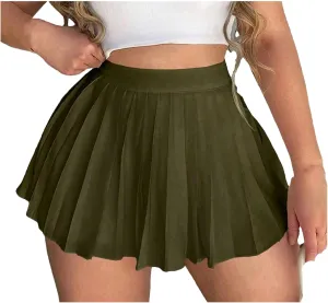 Women's Pleated Mini Skirts Summer High Waist Basic Casual Skirts