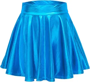 Women's Skirt Mini Casual Fashion Pleated Shiny Skirt A-Line Flared Women's Skirt Skirts for Women Trendy Summer