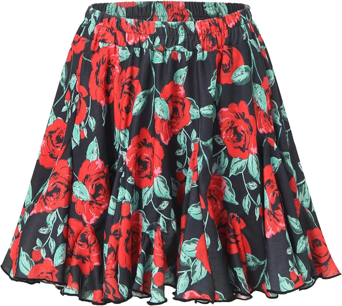 Womens Skirts for Summer Beach Vacation Bohemian Floral Print High Elastic Waist Trendy Pleated Maxi Skirts for Girls