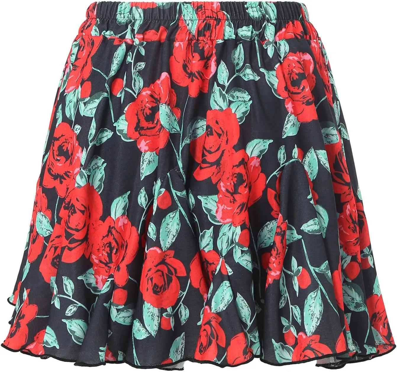 Womens Skirts for Summer Beach Vacation Bohemian Floral Print High Elastic Waist Trendy Pleated Maxi Skirts for Girls