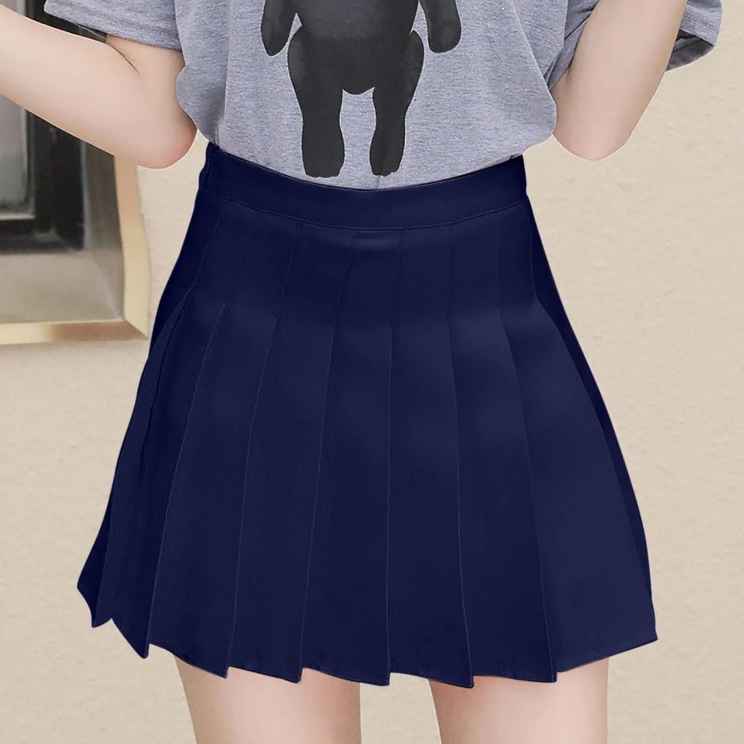 Women's Skirts High Waist Aline Pleated Mini Skirt Trendy Sports Cheerleading Casual Skirt