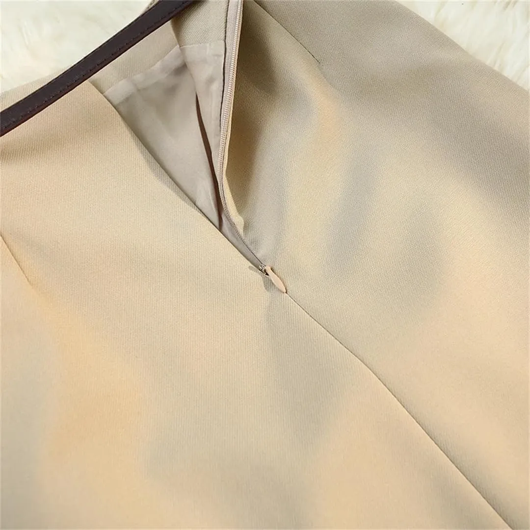 Womens Spring Autumn Skirts Elegant High Waist Front Split High Waist Office Skirts