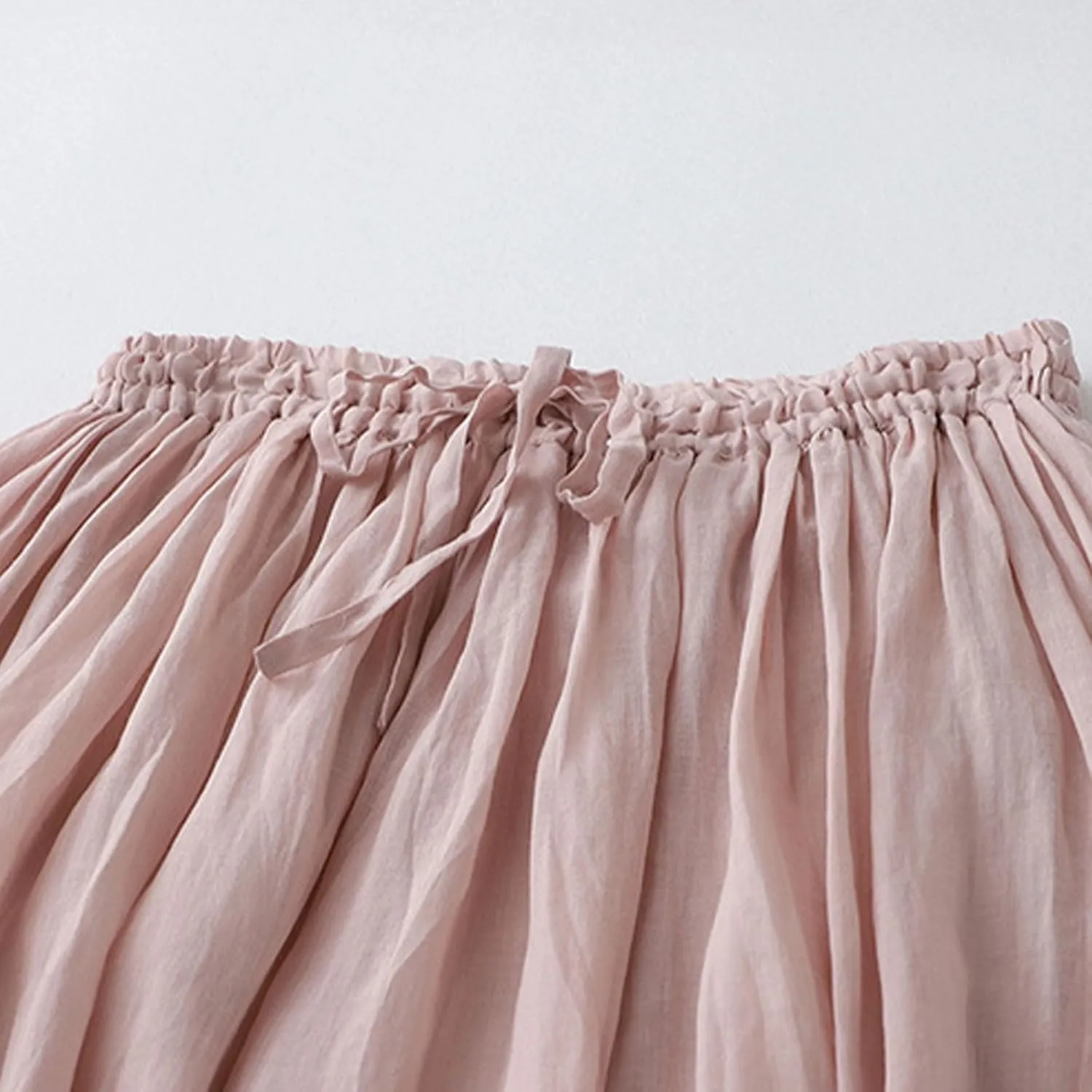 Women's Summer Casual Maxi Skirts High Waist Ruffle Solid Pleated Tiered Skirt