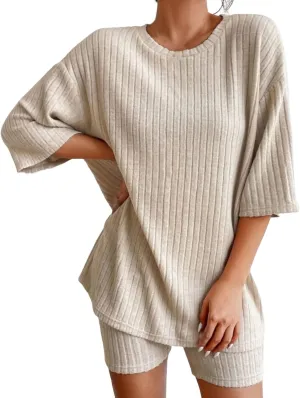 Women's Two Piece Summer Outfits Sweater Set 2025 Travel Resort Wear Sleeveless Casual Knit Lounge Sets