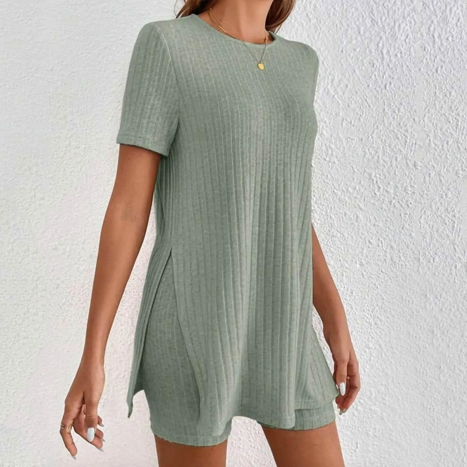 Women's Two Piece Summer Outfits Sweater Set 2025 Travel Resort Wear Sleeveless Casual Knit Lounge Sets