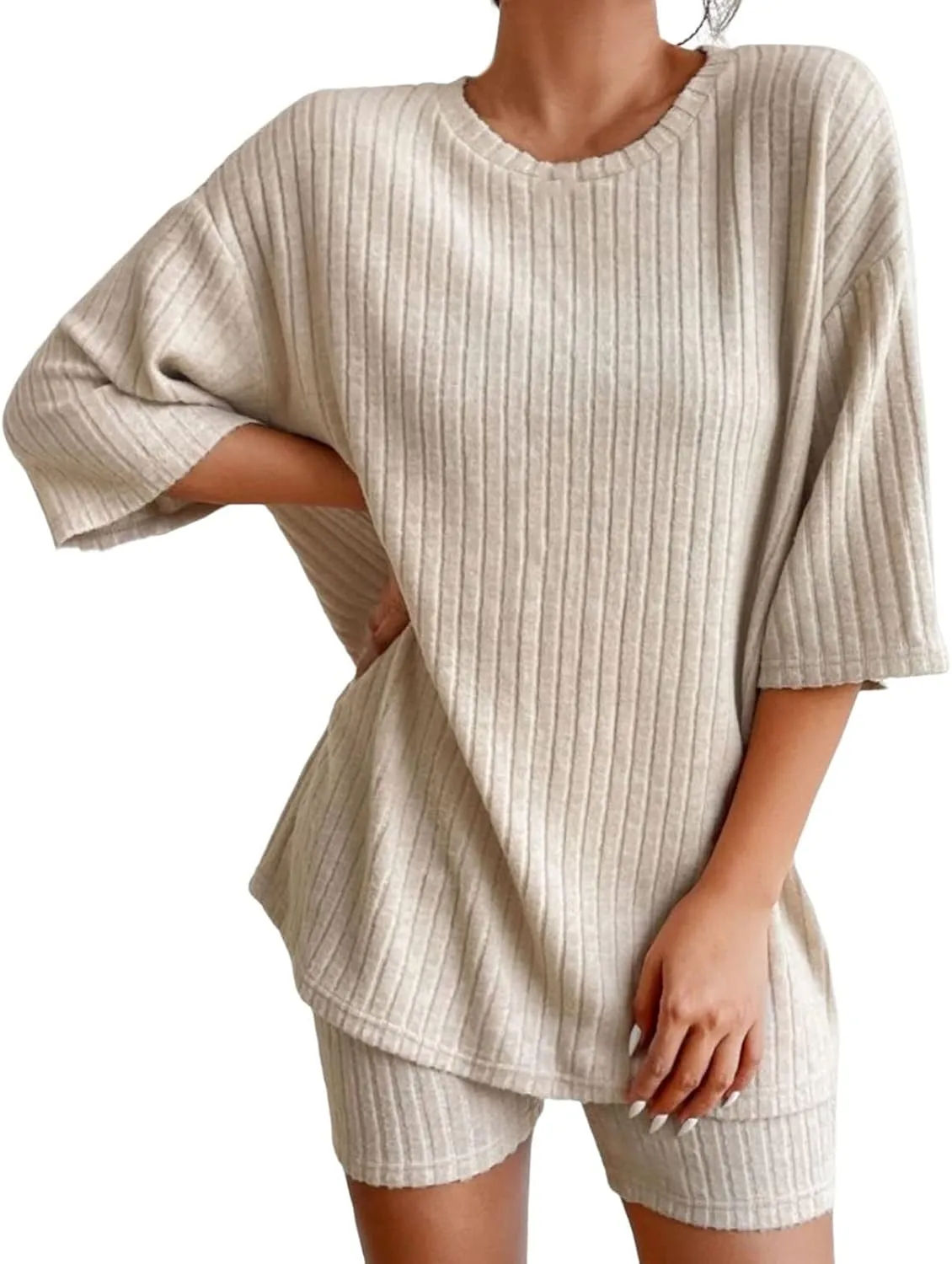 Women's Two Piece Summer Outfits Sweater Set 2025 Travel Resort Wear Sleeveless Casual Knit Lounge Sets
