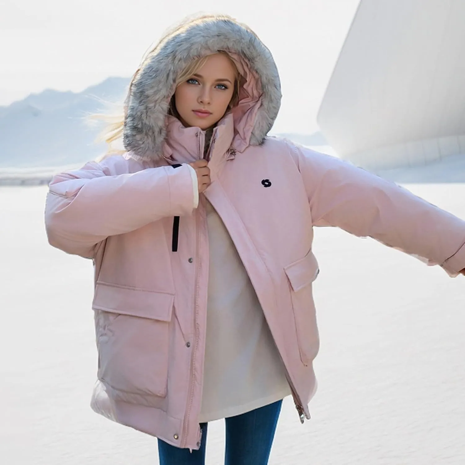 Women's Winter Coat Warm Parka Jacket Puffer Quilted Thicken Hooded Outerwear Coats Zip Up Casual Down Jackets