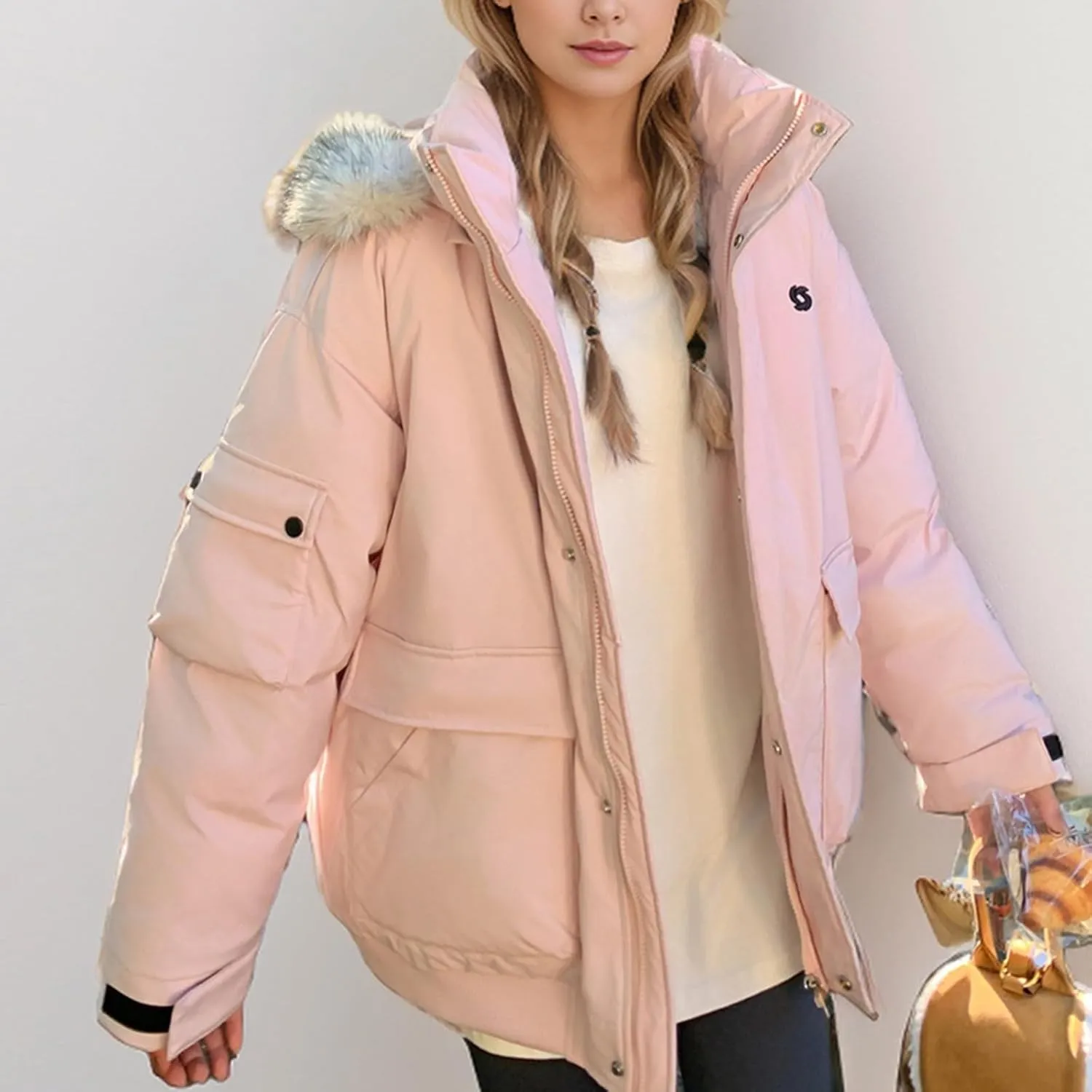 Women's Winter Coat Warm Parka Jacket Puffer Quilted Thicken Hooded Outerwear Coats Zip Up Casual Down Jackets