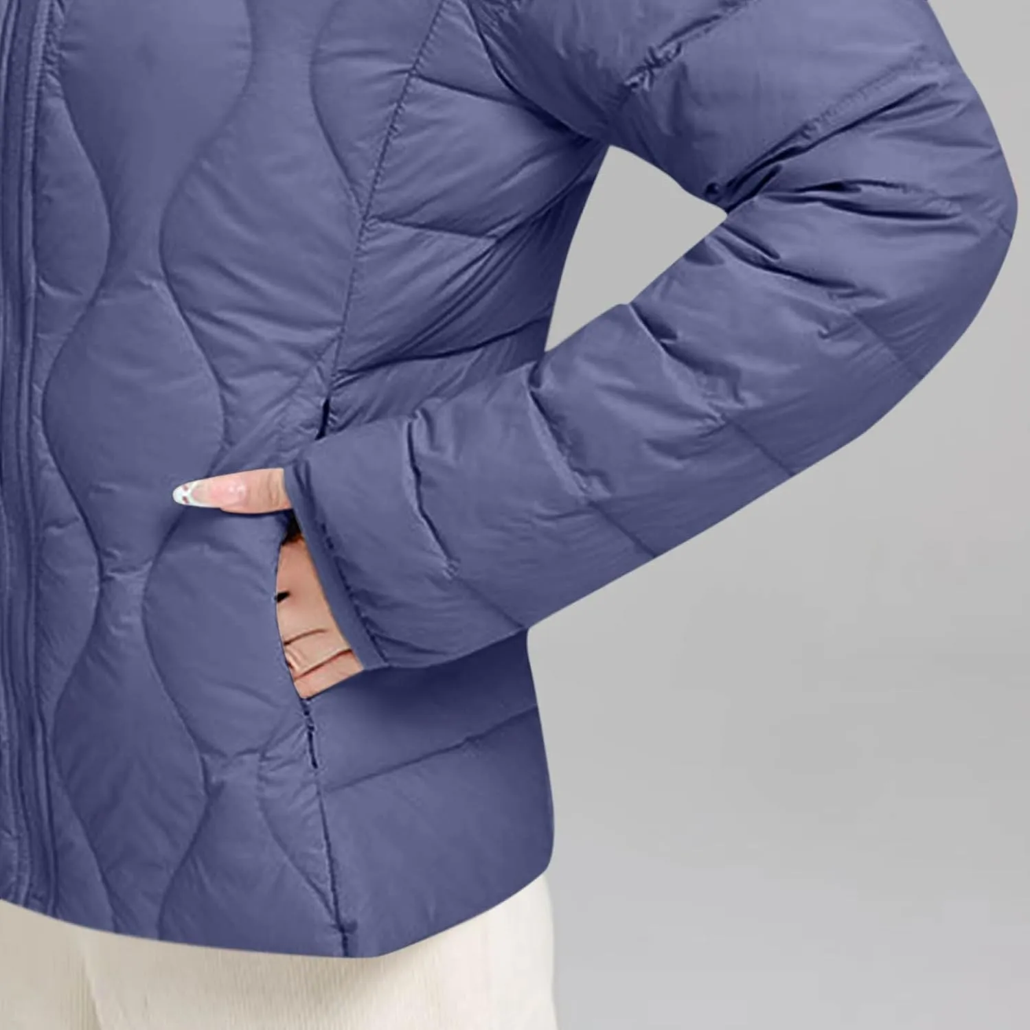 Women's Winter Lightweight Quilted Jackets Fashion Casual Long Sleeve Zip Puffer Down Coats Teen Girls Padded Jackets