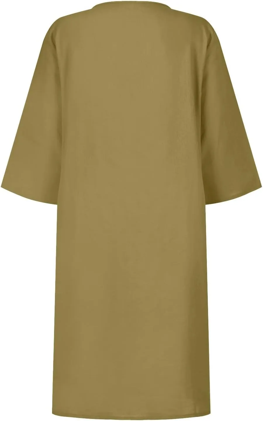 Work Dresses for Women 2025 Linen Shirt Dress Holiday Shift V Neck Short Sleeve Solid Color Casual Flowy Summer Dress