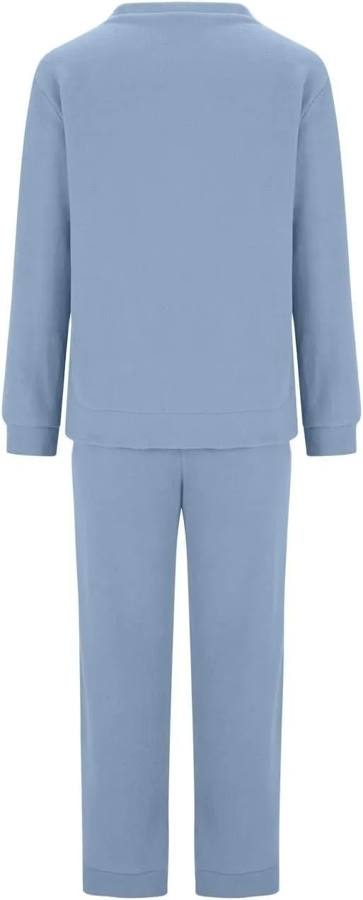 YRAETENM Lounge Sets for Women Fuzzy Fleece Long Sleeve 2 Piece Loungewear Outfits Sweater Pants Soft Lightweight Pajama Sets